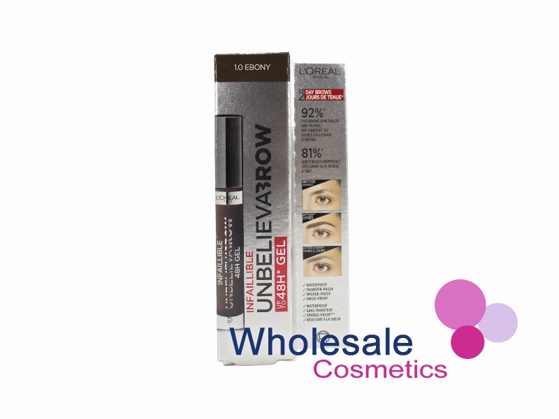 8 x L'Oreal Infaillible 48H Unbelieva Brow Gel - 1.0 EBONY
